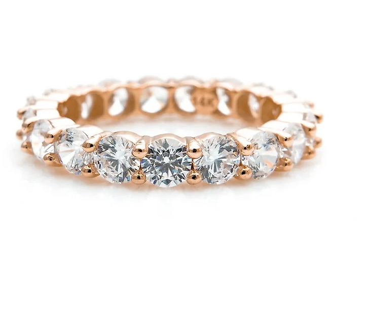 1.00ct Brilliant Cut Created Diamond Full Eternity Band Ring Solid 14k Yellow Gold Wedding Band, Anniversary, gift for her
