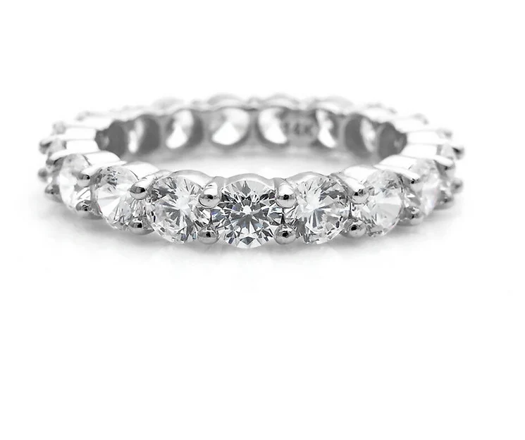 1.00ct Brilliant Cut Created Diamond Full Eternity Band Ring Solid 14k Yellow Gold Wedding Band, Anniversary, gift for her