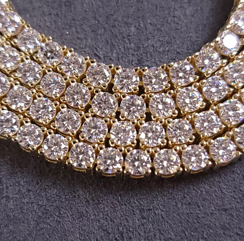 3mm VVS Moissanite Tennis Chain 14K Gold Vermeil | Gifts For Women | VVS1 Clarity