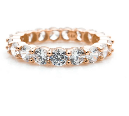 1.00ct Brilliant Cut Created Diamond Full Eternity Band Ring Solid 14k Yellow Gold Wedding Band, Anniversary, gift for her