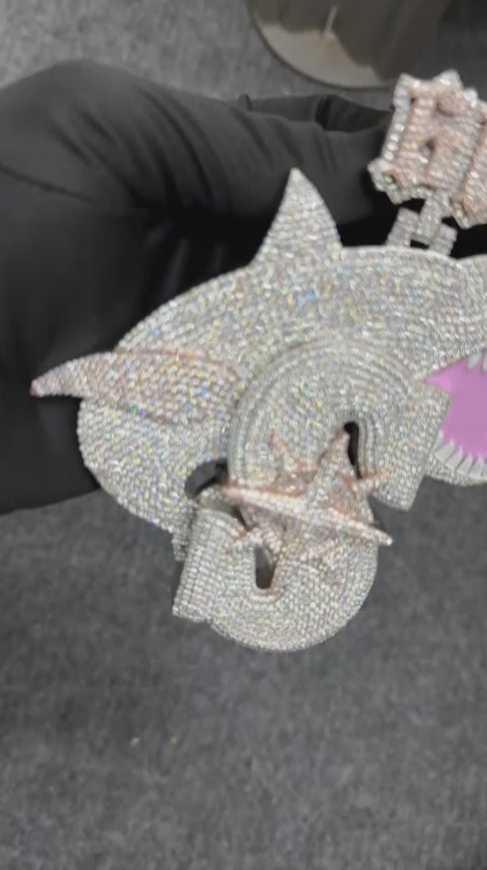 Large Fully Paved Diamond Shark Pendant for Men